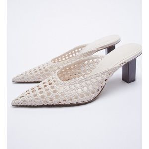 Zara woven heeled mules